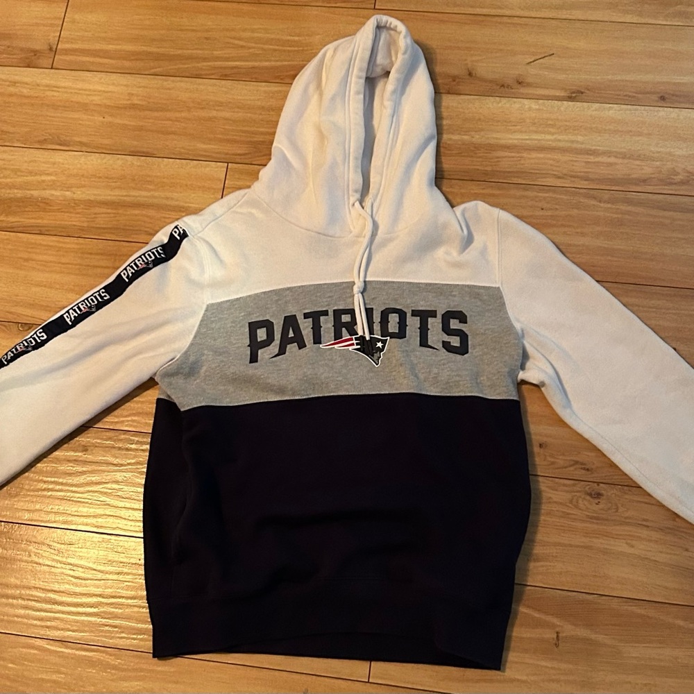 NFL Team Apparel White Hoodie with Red and Blue Accents